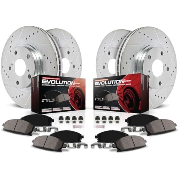 Power Stop Brake Kit For Honda Civic - Front and Rear Z23 Carbon Fiber Brake