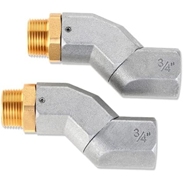 2Pcs 3/4" NPT Fuel Hose Swivel, 360 Rotating Connector, Zinc Alloy, Automotive