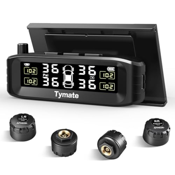Tymate TM8 Tire Pressure Monitoring System, Wireless Solar TPMS with 4 External
