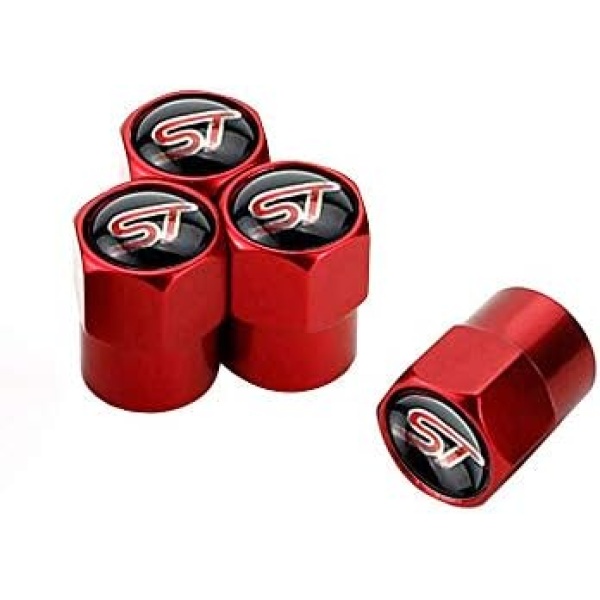 GO-UPP 4Pcs ST Logo Metal Car Wheel Tire Valve Stem Caps for Ford ST Focus