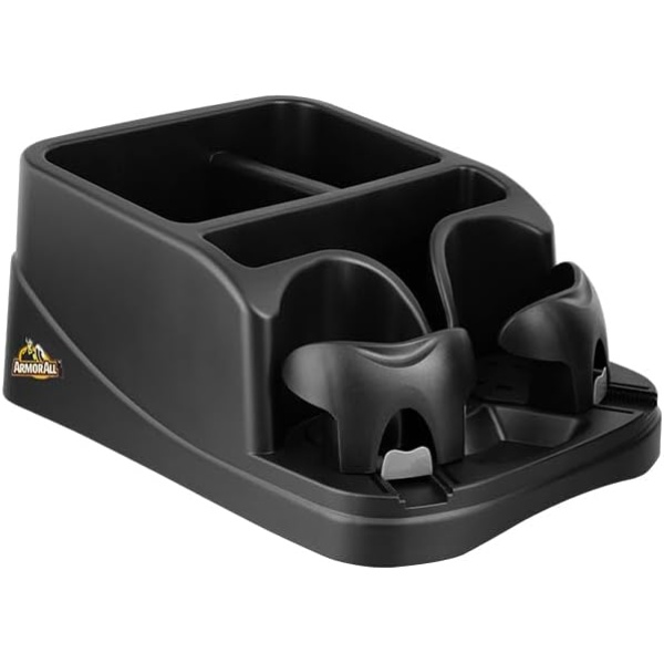 Armor All Car Console Organizer, Car Seat Organizer with 2 Adjustable Cup
