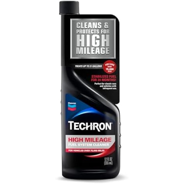 Chevron Techron High Mileage Fuel System Cleaner, 12 oz, Pack of 1
