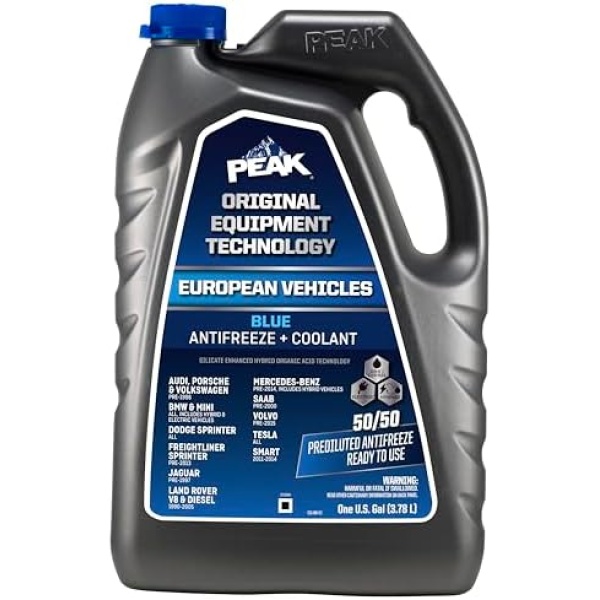 PEAK OET Extended Life Blue 50/50 Prediluted Antifreeze/Coolant for European