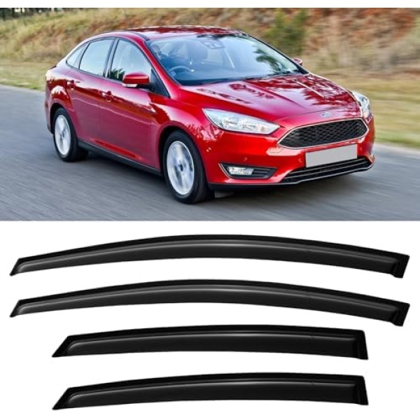 Window Visors Rain Guards Shield for 2012-2018 Ford Focus Sedan & Hatchback