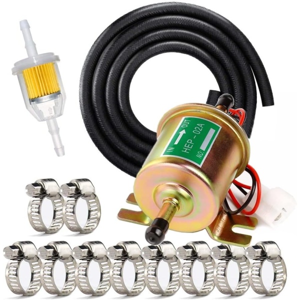 Electric Fuel Pump Kit Universal for Carburetor Lawn Mower Transfer Gas Diesel